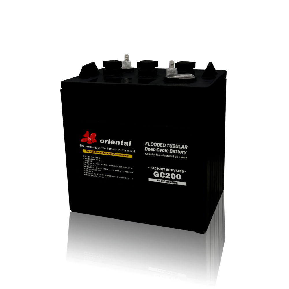 Gc 0 210a 6v ディープサイクルバッテリー フローテッドチューブラ開放式 エレカ ターレー 業務用掃除機 電動車 ソーラー蓄電池等 バッテリー販売のオリエンタル